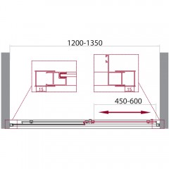 Душевая дверь BelBagno Unique UNIQUE-BF-1-120/135-C-Cr