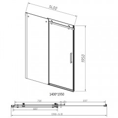 Душевая дверь Vincea Como-N VDS-4CN140CGB