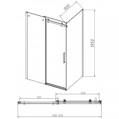 Душевое ограждение Vincea Como-N VSR-4CN9012CGB