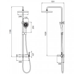 Душевая система Vincea Rim VSFS-2RM1GM