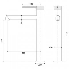 Смеситель для раковины Vincea Rim VBF-2RM2GM