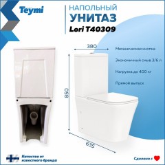 Унитаз Teymi Lori T40309 безободковый