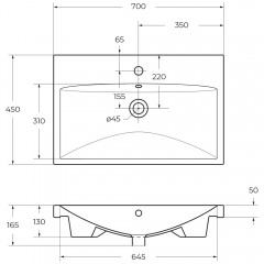 Раковина мебельная BelBagno BB-0321-70-LVB