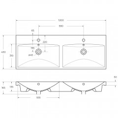 Раковина мебельная BelBagno BB-0325-120-2-LVB