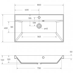 Раковина мебельная BelBagno BB800/450-LV-ART-AST-NERO