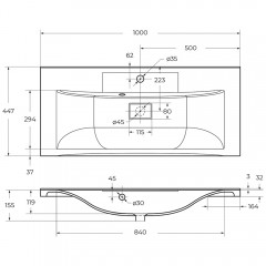 Раковина мебельная BelBagno BB1000/445-LV-ART-PR-NERO