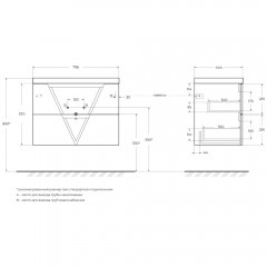 Тумба под раковину BelBagno Vittoria 80 grigio opaco VITTORIA-800-2C-SO-GO-P