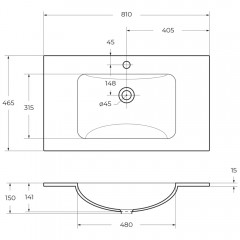 Раковина мебельная BelBagno BB810/465-LV-VTR-BO