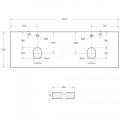 Столешница BelBagno EK-140-2-BL bianco lucido