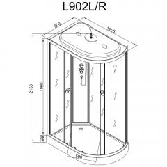 Душевая кабина Dto L902LGM