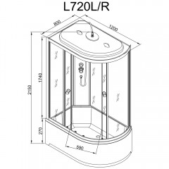 Душевая кабина Dto L720L