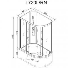 Душевая кабина Dto L720RN