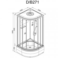 Душевая кабина Dto D271S