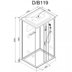 Душевая кабина Dto D119S