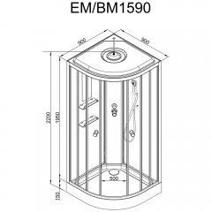 Душевая кабина Dto EM1590EL