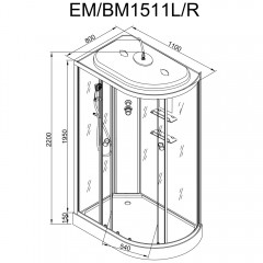 Душевая кабина Dto EM1511L