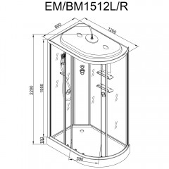 Душевая кабина Dto EM1512L