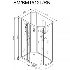 Душевая кабина Dto EM1512LN