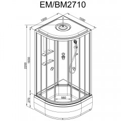 Душевая кабина Dto EM2710