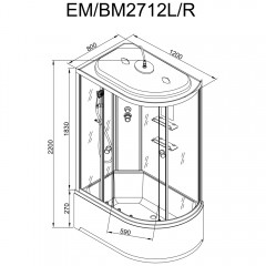 Душевая кабина Dto EM2712L