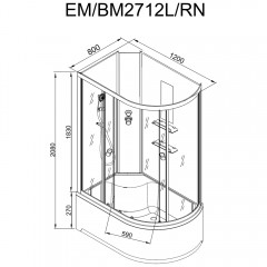 Душевая кабина Dto EM2712LN