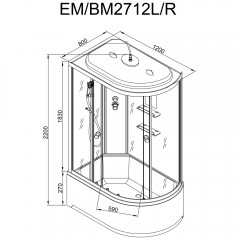 Душевая кабина Dto EM2712REL