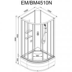 Душевая кабина Dto EM4510NGM