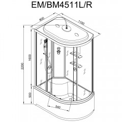 Душевая кабина Dto EM4511L