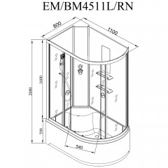 Душевая кабина Dto EM4511RN