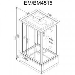 Душевая кабина Dto EM4515GM