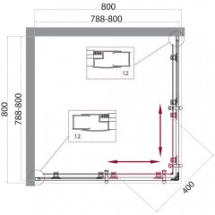 Душевой угол BelBagno Uno UNO-195-A-2-80-C-Cr