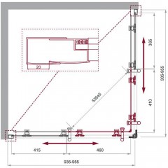 Душевой угол BelBagno Uno UNO-195-A-2-95-P-Cr