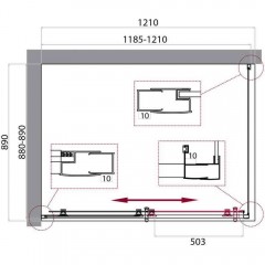 Душевой угол BelBagno Uno UNO-195-AH-1-120/90-P-Cr