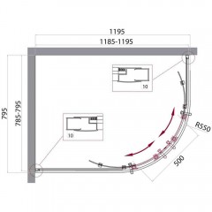 Душевой угол BelBagno Uno UNO-195-RH-2-120/80-C-Cr