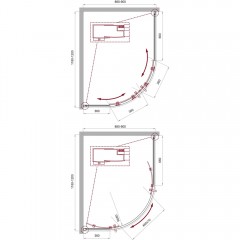 Душевой угол BelBagno Uno UNO-195-RH-2-120/90-C-Cr