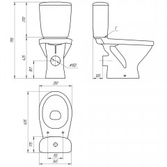 Унитаз Cersanit Melar 031 3/6 DPL EO slim