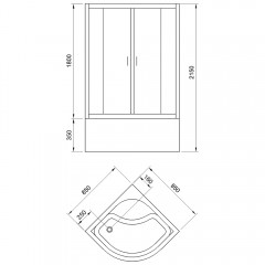 Душевая кабина Royal Bath Fato RB85CK-M-BL