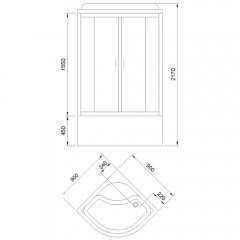 Душевая кабина Royal Bath Practic RB90BK1-M-BL