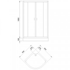 Душевой угол Royal Bath Practic RB90HK-C-BL