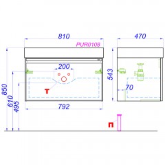 Тумба под раковину Aqwella Pure 80 PUR0108WM