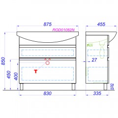 Тумба под раковину Aqwella Rodos 85 ROD01082N