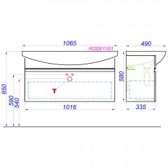 Тумба под раковину Aqwella Rodos 105 ROD01101