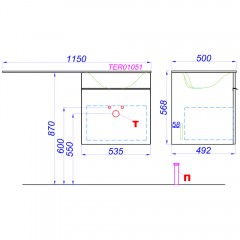 Тумба под раковину Aqwella Terra 55 TER01051DB
