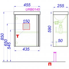 Тумба под раковину Aqwella Urban 45 URB0145DB