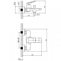 Смеситель для ванны AQUAme Como AQM6512CR