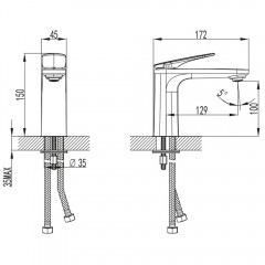 Смеситель для раковины AQUAme Imola AQM6710BG