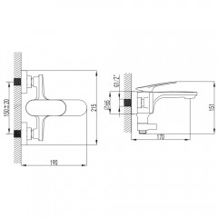 Смеситель для ванны AQUAme Imola AQM6712BG