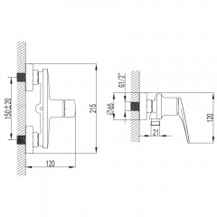 Смеситель для душа AQUAme Imola AQM6713BG