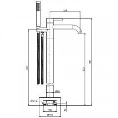 Смеситель для ванны напольный AQUAme Siena AQM6218CR