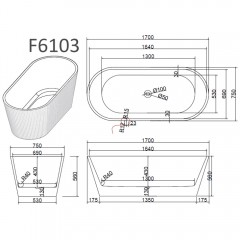 Ванна акриловая Frank F6103 white